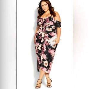 City Chic Charlotte floral dress 18M. Va va voom.